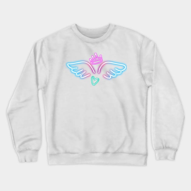 Neon Angel wings Crewneck Sweatshirt by Once Upon a Find Couture 